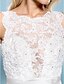 Χαμηλού Κόστους Νυφικά Φορέματα-Αίθουσα Φορεματα για γαμο Βραδινή τουαλέτα Λαιμός σέσουλα Κανονικοί ιμάντες Ουρά μέτριου μήκους Τούλι Νυφικά φορέματα Με Ζώνη / Κορδέλα Χάντρες 2024