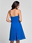 cheap Bridesmaid Dresses-A-Line / Princess Strapless Knee Length Chiffon Bridesmaid Dress with Beading / Crystals / Side Draping by LAN TING BRIDE®