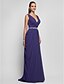 cheap Special Occasion Dresses-Sheath / Column Open Back Dress Prom Sweep / Brush Train Sleeveless Plunging Neck Chiffon with Criss Cross 2022