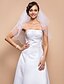 cheap Wedding Veils-Two-tier Pencil Edge Wedding Veil Elbow Veils with Pearl 25.59 in (65cm) Tulle A-line, Ball Gown, Princess, Sheath / Column, Trumpet / Mermaid / Classic