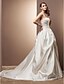 levne Svatební šaty-A-Linie Svatební šaty Srdcový výstřih Extra dlouhá vlečka Satén Bez rukávů s 2020