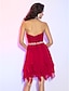 cheap Cocktail Dresses-A-Line Sexy Homecoming Cocktail Party Valentine&#039;s Day Dress Halter Neck Sleeveless Asymmetrical Chiffon with Crystals Tier 2021