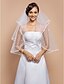cheap Wedding Veils-Two-tier Ribbon Edge Wedding Veil Elbow Veils with Rhinestone 31.5 in (80cm) Tulle A-line, Ball Gown, Princess, Sheath / Column, Trumpet / Mermaid / Classic