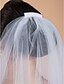 cheap Wedding Veils-Two-tier Beaded Edge Wedding Veil Fingertip Veils with Pearl / Sequin 25.59 in (65cm) Tulle A-line, Ball Gown, Princess, Sheath / Column, Trumpet / Mermaid / Angel cut / Waterfall