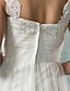 זול שמלות כלה-מעטפת \ עמוד צווארון מרובע שובל קורט טול שמלות חתונה עם קריסטל / חרוזים / אפליקציות על ידי LAN TING BRIDE®