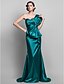 Χαμηλού Κόστους Βραδινά Φορέματα-Τρομπέτα / Γοργόνα Ανοικτή Πλάτη Επίσημο Βραδινό Φόρεμα Ένας Ώμος Αμάνικο Ουρά Ελαστικό Σατέν με Φιόγκος(οι) Χάντρες 2021