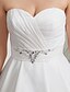 olcso Menyasszonyi ruhák-Nyitott hátrész Esküvői ruhák A-vonalú Szív-alakú Ujjatlan Seprűuszály Szatén Menyasszonyi ruhák Val vel Pántlika / szalag Ráncolt 2023