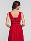 cheap Bridesmaid Dresses-Sheath / Column Straps Floor Length Chiffon / Sequined Bridesmaid Dress with Sequin / Sash / Ribbon / Side Draping by LAN TING BRIDE®