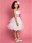 cheap Flower Girl Dresses-Princess Knee Length Flower Girl Dress First Communion Cute Prom Dress Satin with Sash / Ribbon Fit 3-16 Years