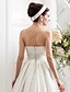 Χαμηλού Κόστους Νυφικά Φορέματα-Ανοικτή Πλάτη Φορεματα για γαμο Ουρά Γραμμή Α Αμάνικο Στράπλες Σατέν Με Πιασίματα Πλαϊνό Ντραπέ 2023 Άνοιξη Νυφικά φορέματα