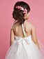 cheap Flower Girl Dresses-Princess Tea Length Flower Girl Dress First Communion Cute Prom Dress Satin with Draping Fit 3-16 Years