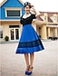 billiga TS-klänningar-Marinblå Klänning - Kortärmad Alla årstider Vintage Marinblå