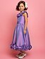 cheap Flower Girl Dresses-Princess Tea Length Flower Girl Dress Cute Prom Dress Taffeta with Sash / Ribbon Fit 3-16 Years