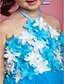 cheap Flower Girl Dresses-Princess Knee Length Flower Girl Dress First Communion Cute Prom Dress Satin with Flower Fit 3-16 Years