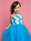 cheap Flower Girl Dresses-Princess Knee Length Flower Girl Dress First Communion Cute Prom Dress Satin with Flower Fit 3-16 Years