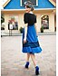 זול TS שמלות-כחול ים שמלה - שרוולים קצרים כל העונות וינטאג&#039; כחול ים