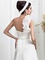 cheap Wedding Dresses-A-Line One Shoulder Sweep / Brush Train Satin Made-To-Measure Wedding Dresses with Sash / Ribbon / Flower / Ruffle by LAN TING BRIDE®
