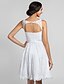 Χαμηλού Κόστους Φορέματα Παρανύμφων-Γραμμή Α Scoop Neck Μέχρι το γόνατο Δαντέλα Φόρεμα Παρανύμφων με Δαντέλα / Ζώνη / Κορδέλα με LAN TING BRIDE®