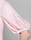 abordables Vestidos de madrina-Funda / Columna Floral Vestido Hasta el Suelo Media Manga Camiseta con cuello redondo Gasa con Encaje Cinta / Lazo Fruncido 2023