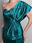 cheap Evening Dresses-Mermaid / Trumpet Open Back Formal Evening Dress One Shoulder Sleeveless Sweep / Brush Train Stretch Satin with Bow(s) Beading 2021
