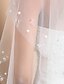 preiswerte Hochzeitsschleier-Zweischichtig Perlenbesetzter Saum Hochzeitsschleier Fingerspitzenlange Schleier mit Perle 27,56 in (70cm) Tüll A-linie,Ball Kleid, Prinzessin,Klassisches Kleid, Meerjungfraukleid
