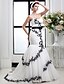 cheap Wedding Dresses-Mermaid / Trumpet Sweetheart Neckline Court Train Tulle / Floral Lace Made-To-Measure Wedding Dresses with Appliques / Sash / Ribbon / Ruched by LAN TING BRIDE® / Wedding Dress in Color