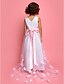 זול שמלות לילדות פרחים-גזרת A שובל סוויפ \ בראש שמלה לנערת הפרחים  שמלת נשף חמודה סאטן עם פפיון(ים) מתאים 3-16 שנים