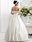 cheap Wedding Dresses-Open Back Wedding Dresses Sweep / Brush Train A-Line Sleeveless Strapless Satin With Ruched Side-Draped 2023 Spring Bridal Gowns