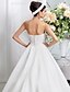 cheap Wedding Dresses-Open Back Wedding Dresses A-Line Sweetheart Sleeveless Sweep / Brush Train Satin Bridal Gowns With Sash / Ribbon Ruched 2023