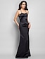 cheap Evening Dresses-Mermaid / Trumpet Open Back Dress Formal Evening Military Ball Floor Length Sleeveless Spaghetti Strap Satin with Lace Side Draping 2023