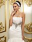 cheap Wedding Dresses-Mermaid / Trumpet Strapless Floor Length Satin Strapless Sexy Sparkle &amp; Shine Made-To-Measure Wedding Dresses with Crystal / Draping 2020