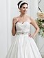 Χαμηλού Κόστους Νυφικά Φορέματα-Αίθουσα Φορεματα για γαμο Πριγκίπισσα Καρδιά Αμάνικο Ουρά μέτριου μήκους Ταφτάς Νυφικά φορέματα Με 2024