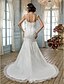 cheap Wedding Dresses-Mermaid / Trumpet Spaghetti Strap Court Train Lace / Tulle Made-To-Measure Wedding Dresses with by