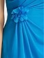 cheap Bridesmaid Dresses-Sheath / Column One Shoulder Knee Length Chiffon Bridesmaid Dress with Side Draping / Flower by LAN TING BRIDE®