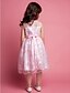abordables Robes demoiselles d&#039;honneur-Princesse Mi-long Robe de Demoiselle d&#039;Honneur Fille Fête de Mariage Jolie robe de bal Satin avec Ajustement 3-16 ans