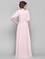 cheap Mother of the Bride Dresses-Sheath / Column Floral Dress Floor Length Half Sleeve Scoop Neck Chiffon with Lace Sash / Ribbon Ruched 2023