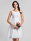 cheap Bridesmaid Dresses-A-Line Scoop Neck Knee Length Lace Bridesmaid Dress with Lace / Sash / Ribbon by LAN TING BRIDE®