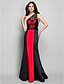 cheap Special Occasion Dresses-Sheath / Column Open Back Dress Formal Evening Military Ball Floor Length Sleeveless One Shoulder Satin with Lace Sash / Ribbon Bow(s) 2023