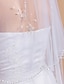 cheap Wedding Veils-Two-tier Beaded Edge Wedding Veil Fingertip Veils with Pearl / Sequin 27.56 in (70cm) Tulle A-line, Ball Gown, Princess, Sheath / Column, Trumpet / Mermaid / Angel cut / Waterfall