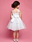זול שמלות לילדות פרחים-נסיכה באורך  הברך שמלה לנערת הפרחים  מסיבת החתונה שמלת נשף חמודה כותנה עם תחרה מתאים 3-16 שנים