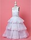 cheap Flower Girl Dresses-Ball Gown / A-Line Ankle Length Organza Sleeveless Jewel Neck with Beading / Appliques