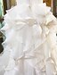 cheap Wedding Dresses-Mermaid / Trumpet Wedding Dresses Sweetheart Neckline Sweep / Brush Train Organza Tulle Cap Sleeve Formal Separate Bodies with Crystal Floral Pin 2022 / Two Piece