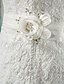 cheap Wedding Dresses-A-Line V Neck Sweep / Brush Train Lace Made-To-Measure Wedding Dresses with Beading / Appliques / Sash / Ribbon by LAN TING BRIDE® / Open Back