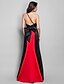 cheap Special Occasion Dresses-Sheath / Column Open Back Dress Formal Evening Military Ball Floor Length Sleeveless One Shoulder Satin with Lace Sash / Ribbon Bow(s) 2023