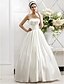 cheap Wedding Dresses-Open Back Wedding Dresses Sweep / Brush Train A-Line Sleeveless Strapless Satin With Ruched Side-Draped 2023 Spring Bridal Gowns