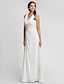 cheap Bridesmaid Dresses-Sheath / Column Bridesmaid Dress Cowl Neck Sleeveless Elegant Floor Length Chiffon with Ruched / Side Draping 2022