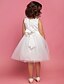 cheap Flower Girl Dresses-Princess / Ball Gown / A-Line Knee Length First Communion / Wedding Party Flower Girl Dresses - Lace / Organza / Satin Sleeveless Scoop Neck with Bow(s) / Draping / Flower