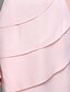 זול שמלות לאם הכלה-מעטפת \ עמוד שמלה לאם הכלה  עם תכשיטים באורך  הברך שיפון ללא שרוולים עם פרטים מקריסטל חרוזים קפלים 2023