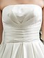 cheap Wedding Dresses-Open Back Wedding Dresses Sweep / Brush Train A-Line Sleeveless Strapless Satin With Ruched Side-Draped 2023 Spring Bridal Gowns