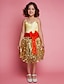 preiswerte Kleider für die Blumenmädchen-Ballkleid Knie-Länge Blumenmädchenkleid Hochzeitsfeier Süßes Ballkleid Satin mit Schleife(n) Fit 3-16 Jahre